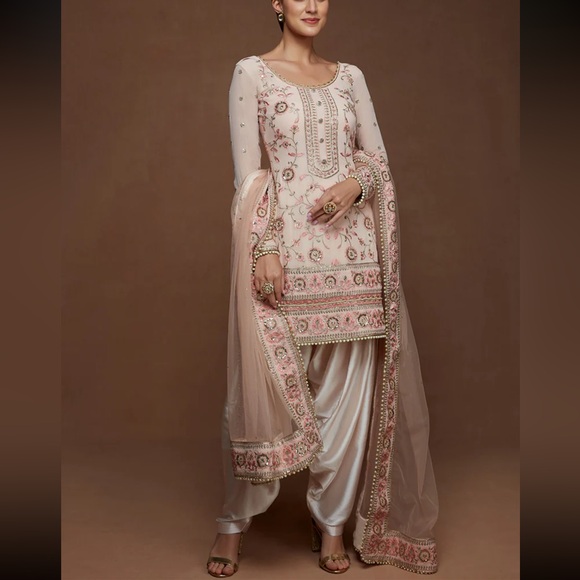 Women’s brand new Indian Punjabi suit outfit size extra small light pink stylish - Picture 2 of 6